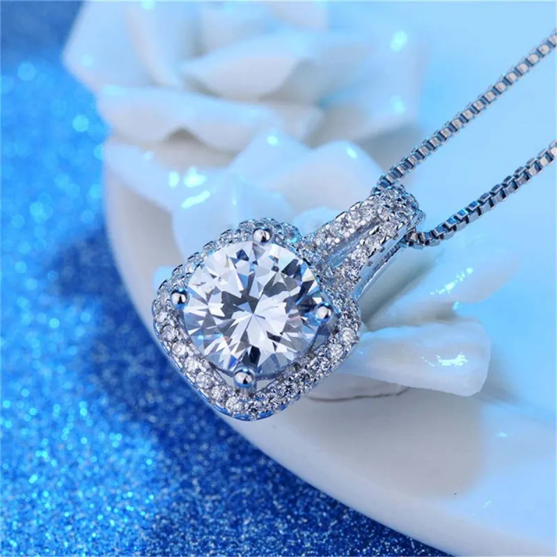 White Crystal & Cubic Zirconia Pendant Necklace made by Zulily