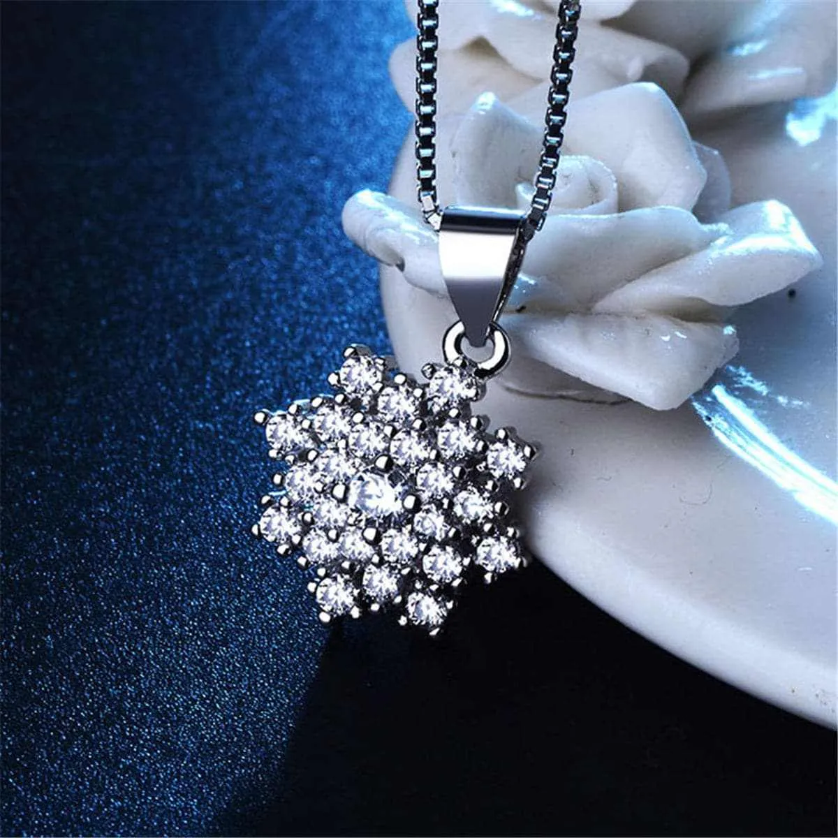 Cubic Zirconia & Silvertone Snowflake Pendant Necklace sold by Zulily product image thumbnail 2