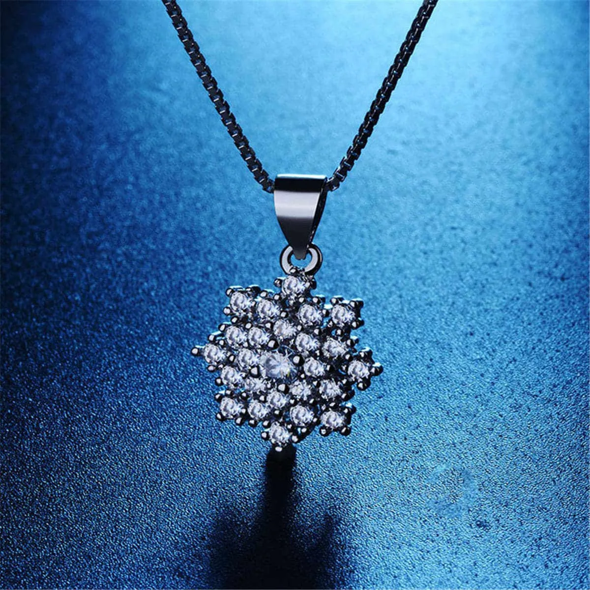 Cubic Zirconia & Silvertone Snowflake Pendant Necklace sold by Zulily