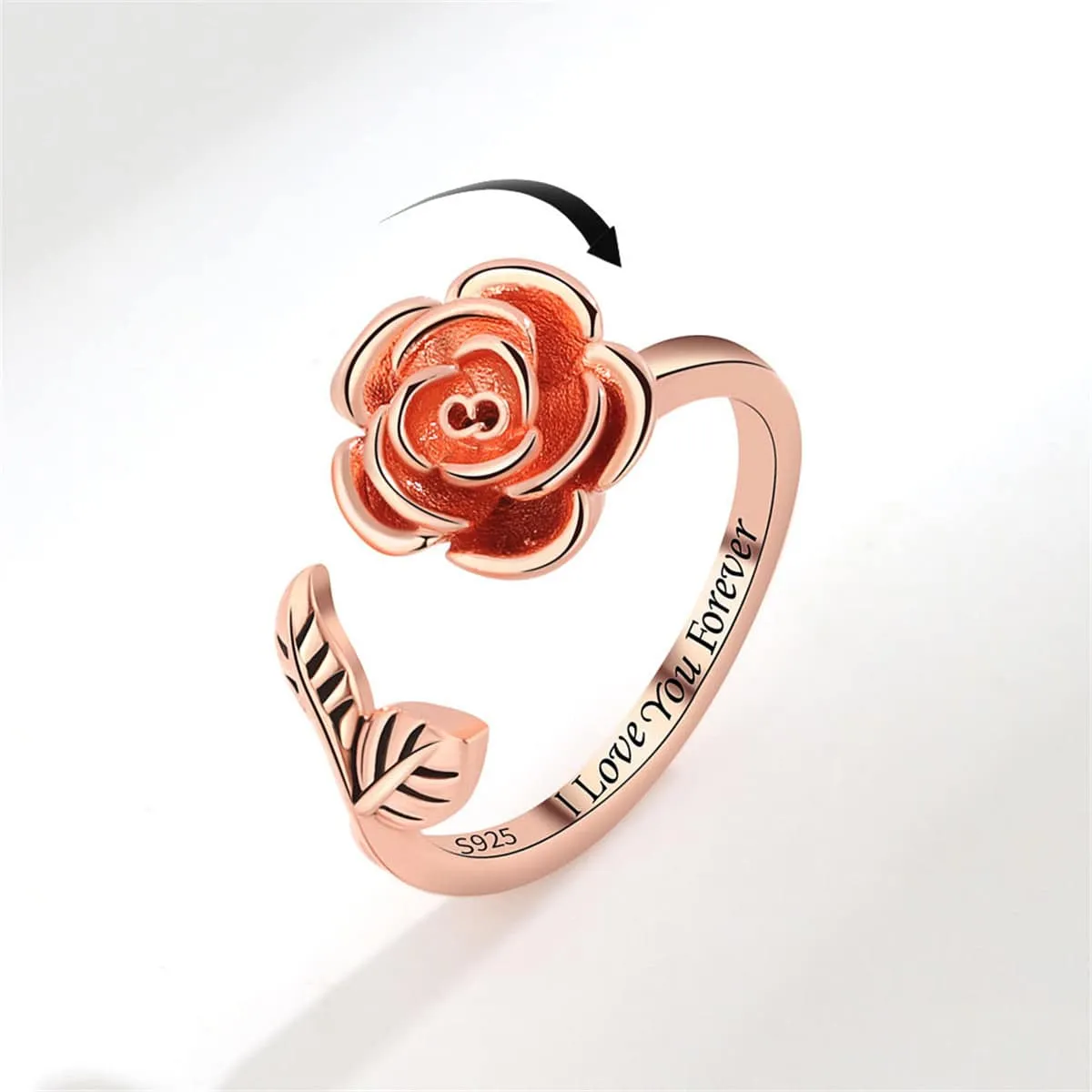 Rose Goldtone 'I Love You Forever' Rose Open Ring sold by Zulily