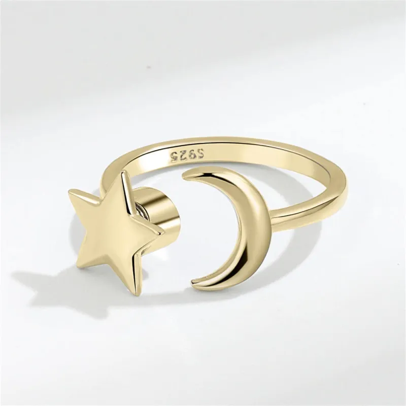 Goldtone Rotatable Star & Moon Open Ring made by Zulily