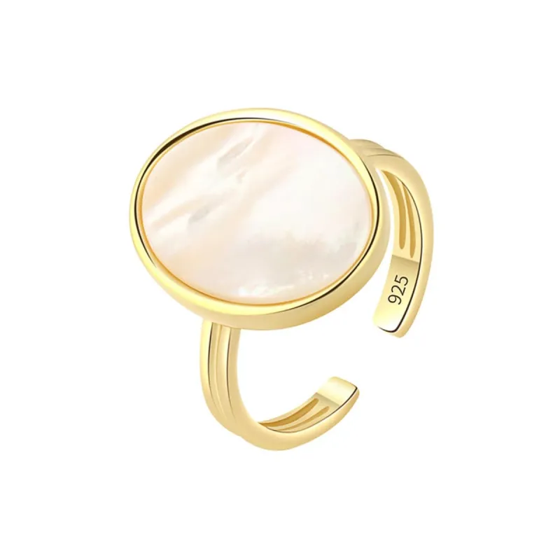 Shell & Goldtone Oval Open Ring made by Zulily