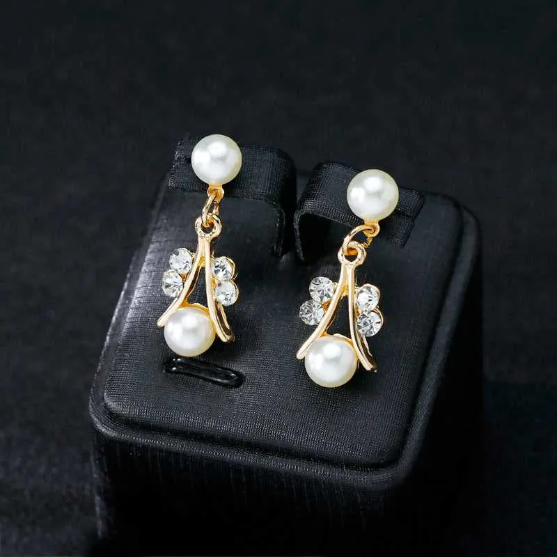 Cubic Zirconia & Pearl Goldtone Botany Necklace & Earrings Set sold by Zulily product image thumbnail 2