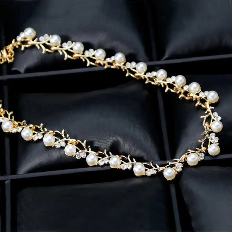 Cubic Zirconia & Pearl Goldtone Botany Necklace & Earrings Set sold by Zulily product image thumbnail 3