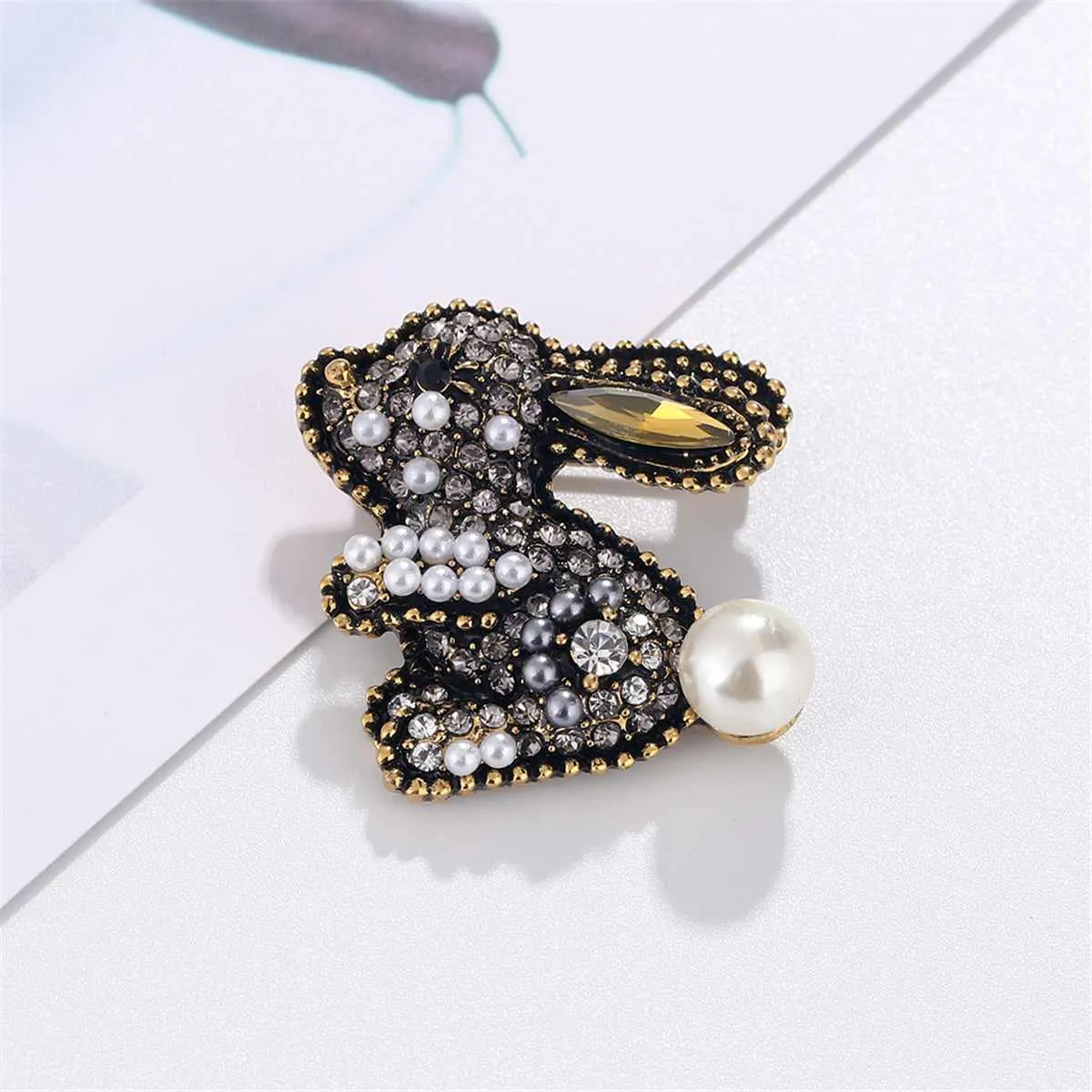 Gemstone & Goldtone Rabbit Brooch sold by Zulily product image thumbnail 3
