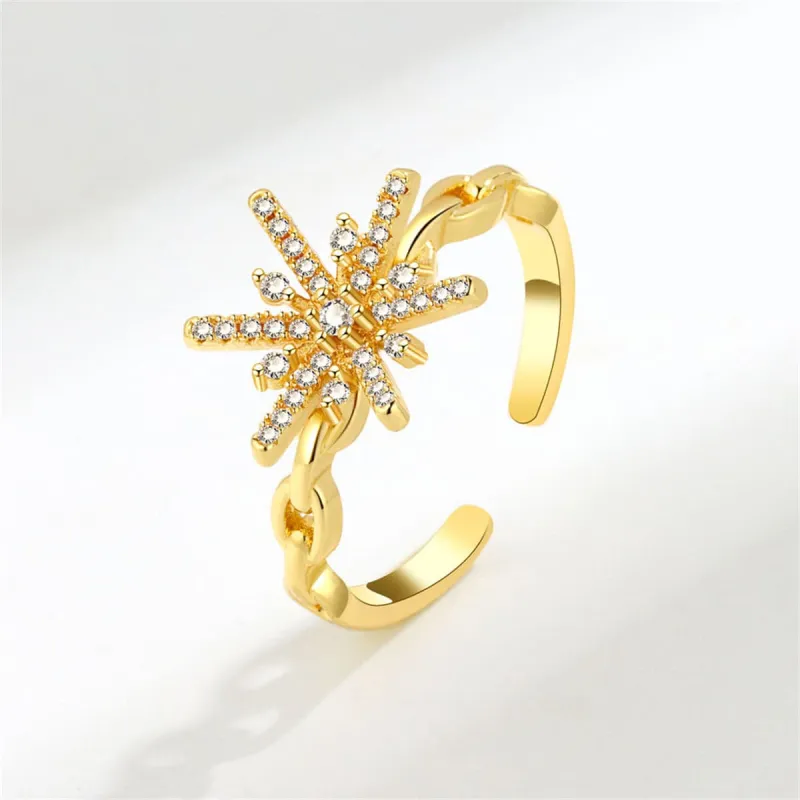 Cubic Zirconia & Goldtone Star Open Ring made by Zulily
