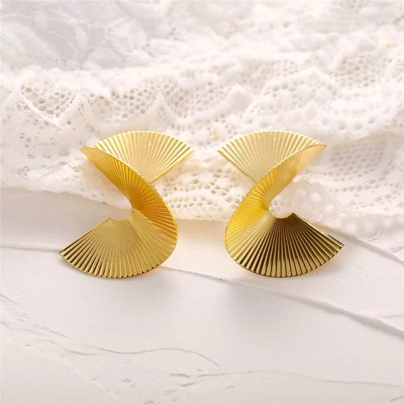 Goldtone Spiral Stud Earring made by Zulily