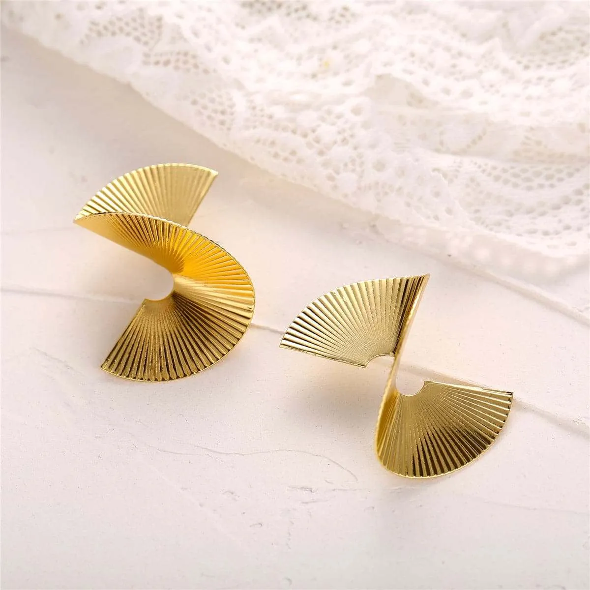 Goldtone Spiral Stud Earring sold by Zulily product image thumbnail 2
