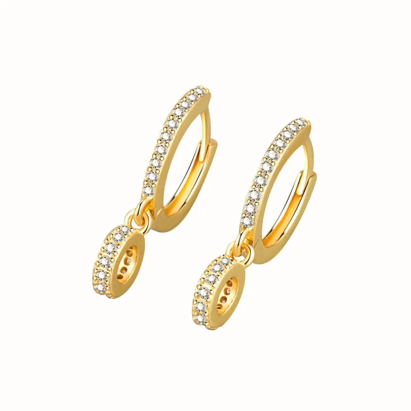 Cubic Zirconia & Goldtone Round Huggie Earrings made by Zulily