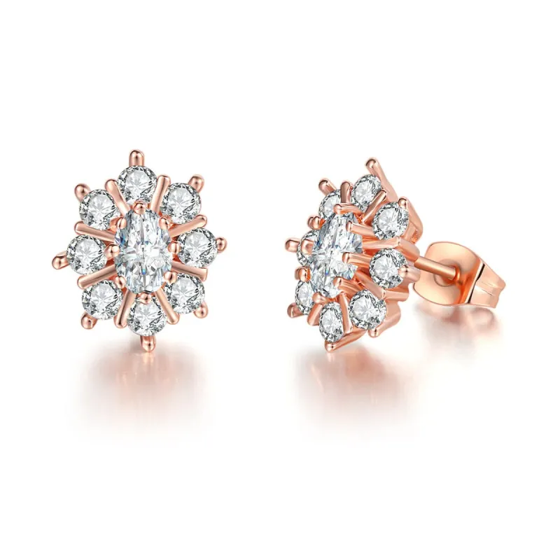 Cubic Zirconia & Crystal Flower Stud Earrings made by Zulily