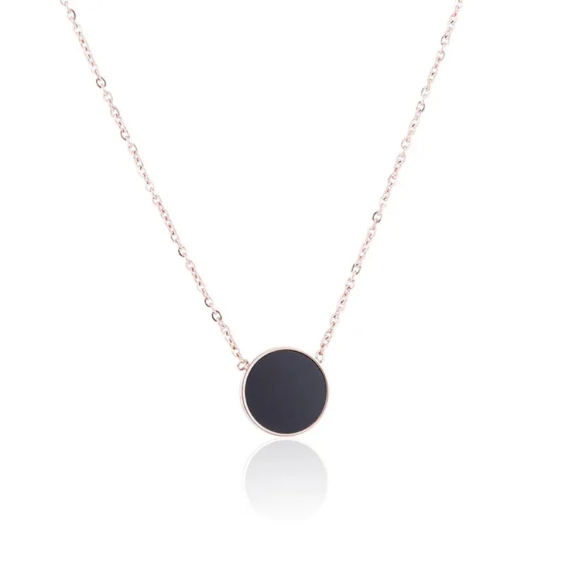Black & Rose Goldtone Round Pendant Necklace made by Zulily