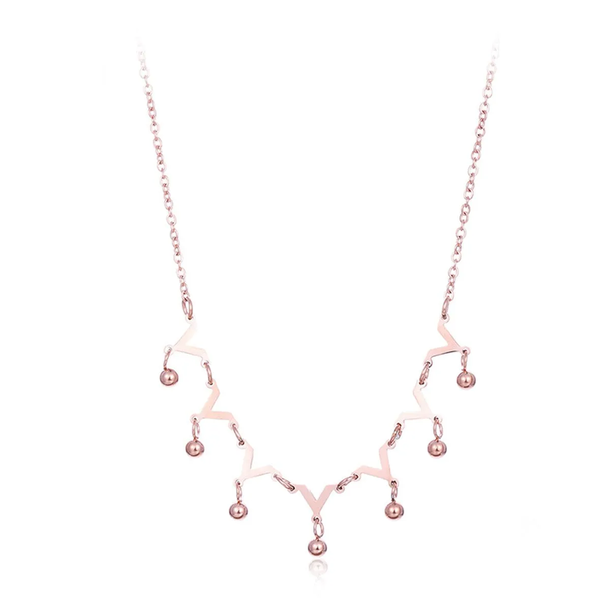 Rose Goldtone Letter V & Bead Necklace sold by Zulily product image thumbnail 2