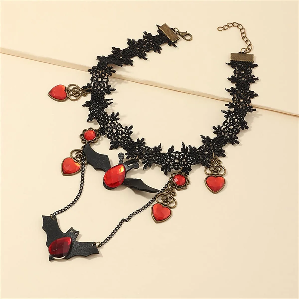 Red & Black Bat Choker Necklace sold by Zulily product image thumbnail 2