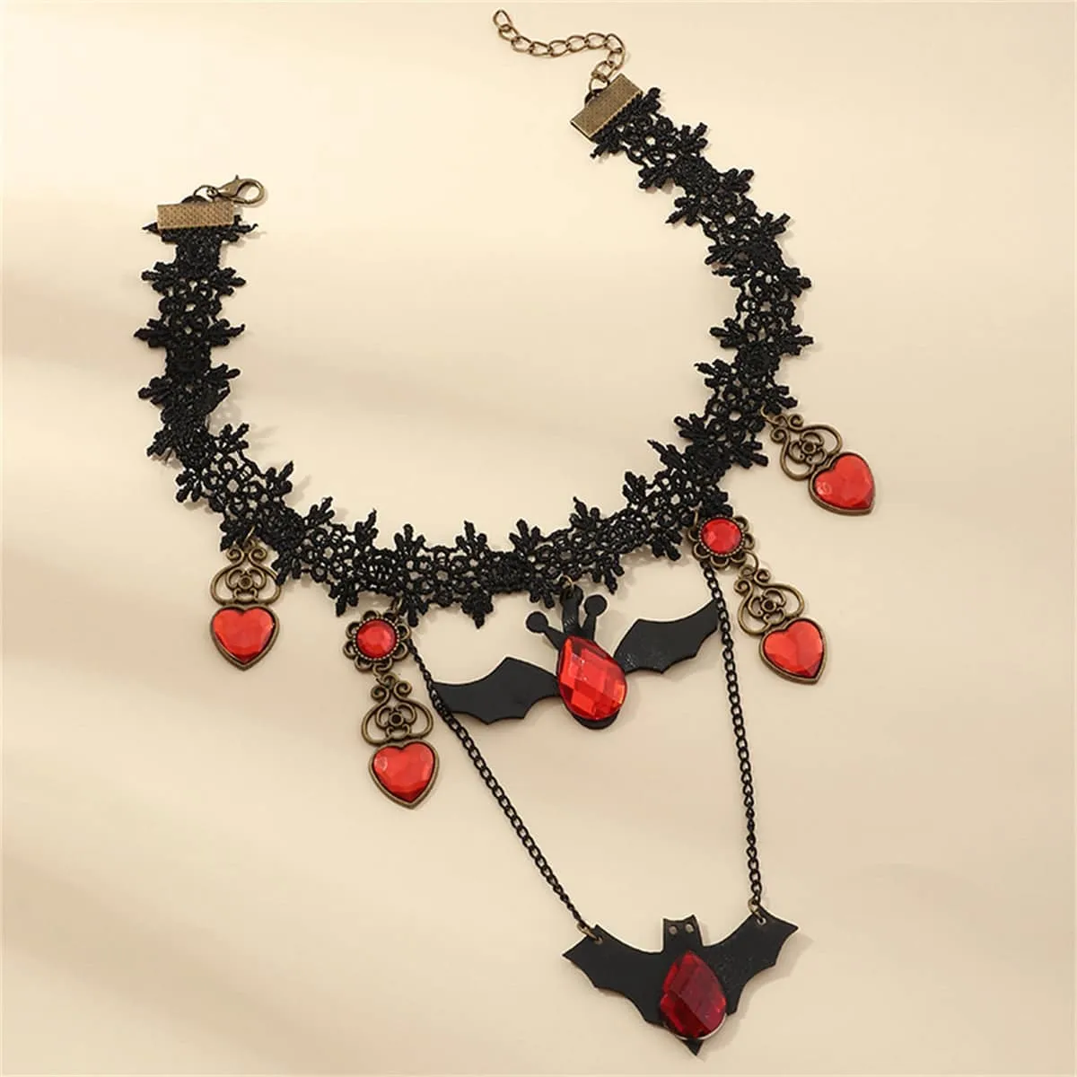Red & Black Bat Choker Necklace sold by Zulily product image thumbnail 3