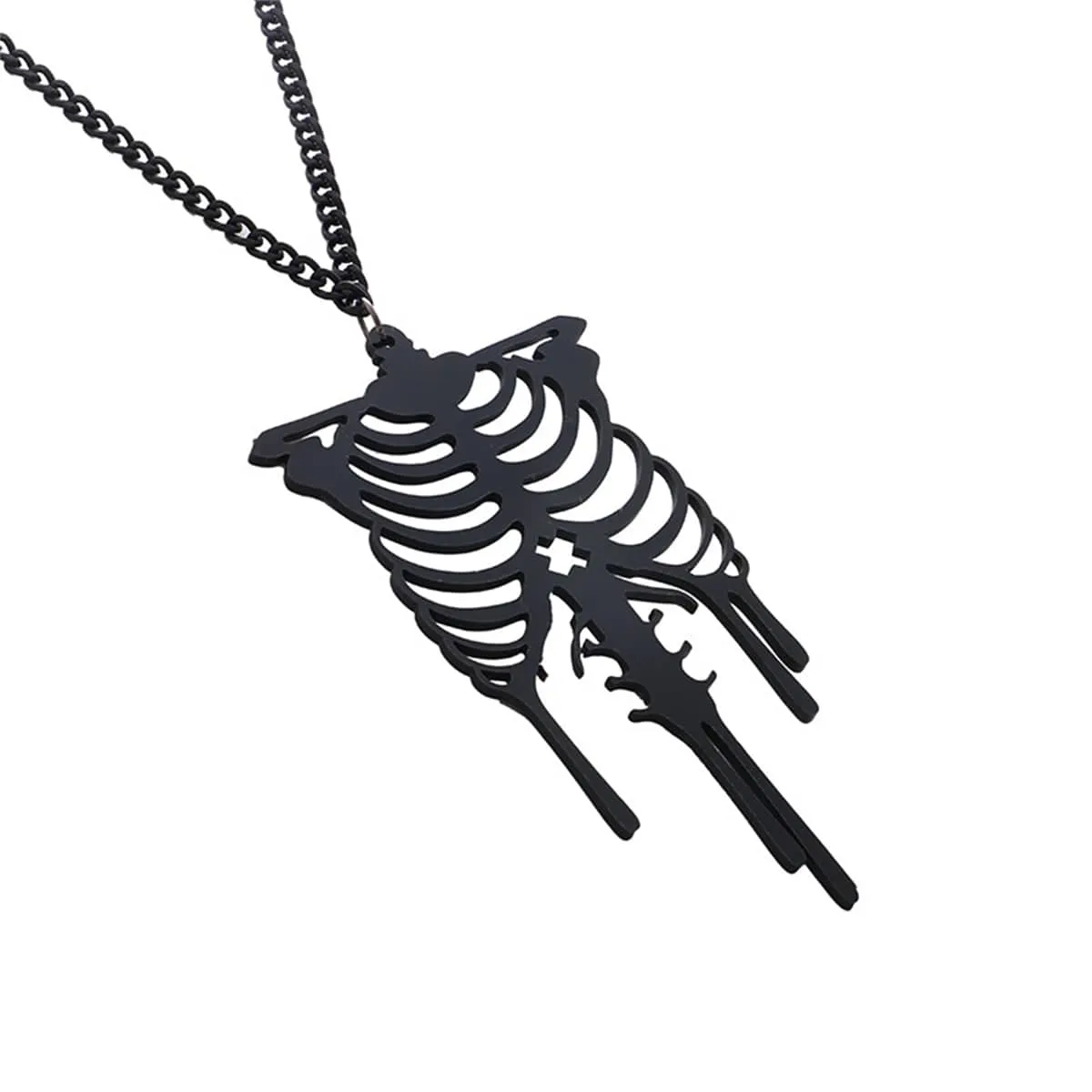 Black Ribcage Pendant Necklace sold by Zulily product image thumbnail 3
