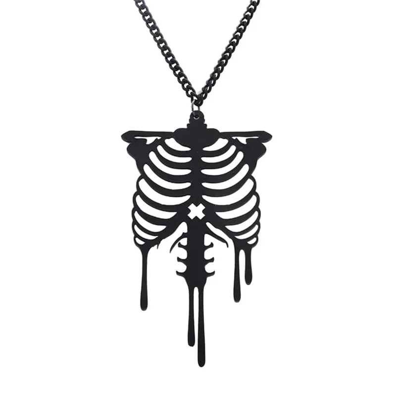 Black Ribcage Pendant Necklace made by Zulily