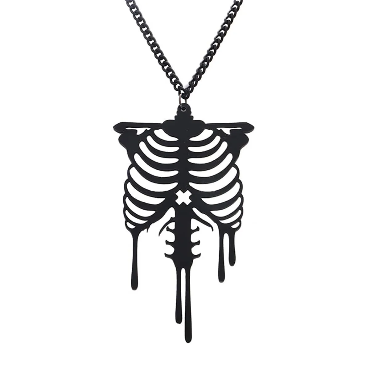 Black Ribcage Pendant Necklace sold by Zulily