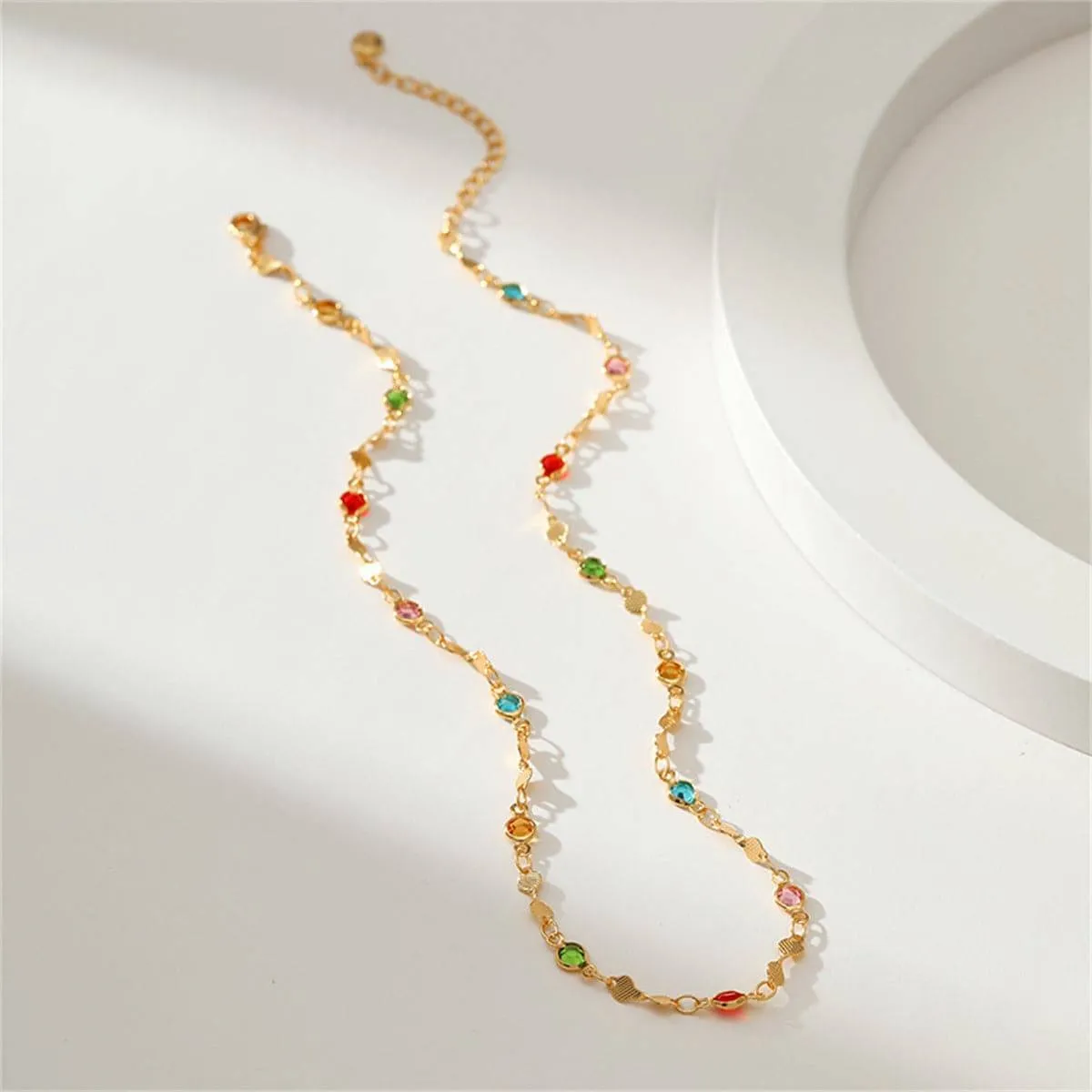 Multicolor Crystal & Goldtone Station Necklace sold by Zulily