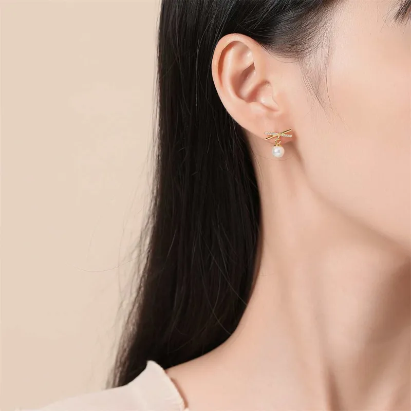 Cubic Zirconia & Pearl Goldtone Drop Earrings made by Zulily