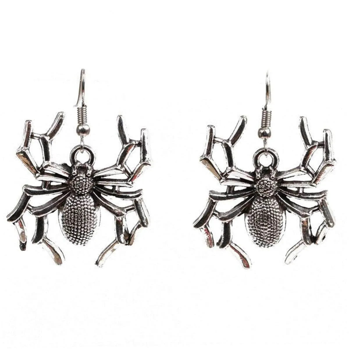 Silvertone Spider Drop Earrings sold by Zulily