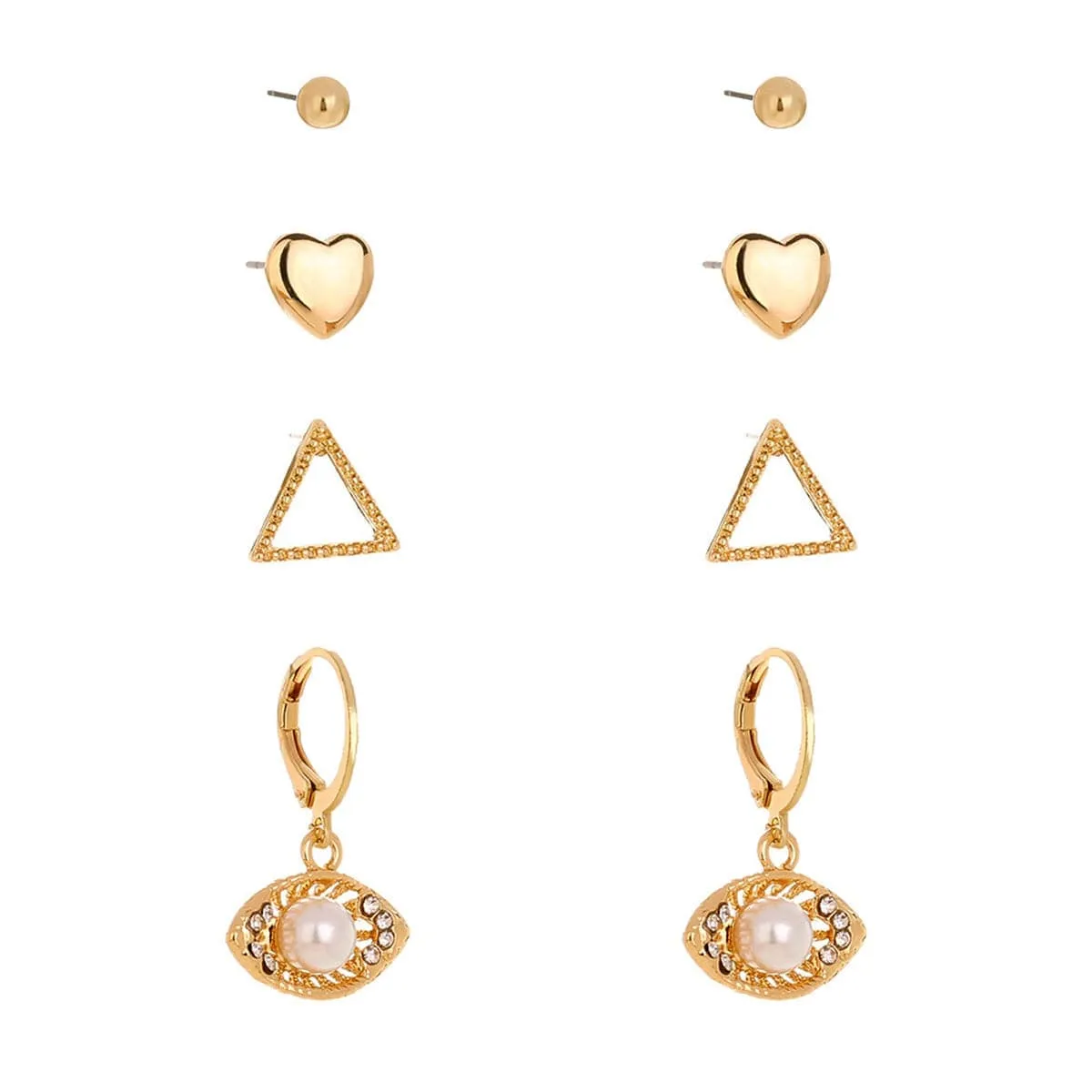 Cubic Zirconia & Pearl Eye Leverback Earrings Set sold by Zulily