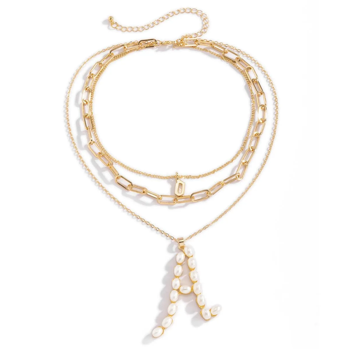 Pearl & Goldtone 'A' Initial Pendant Necklace sold by Zulily