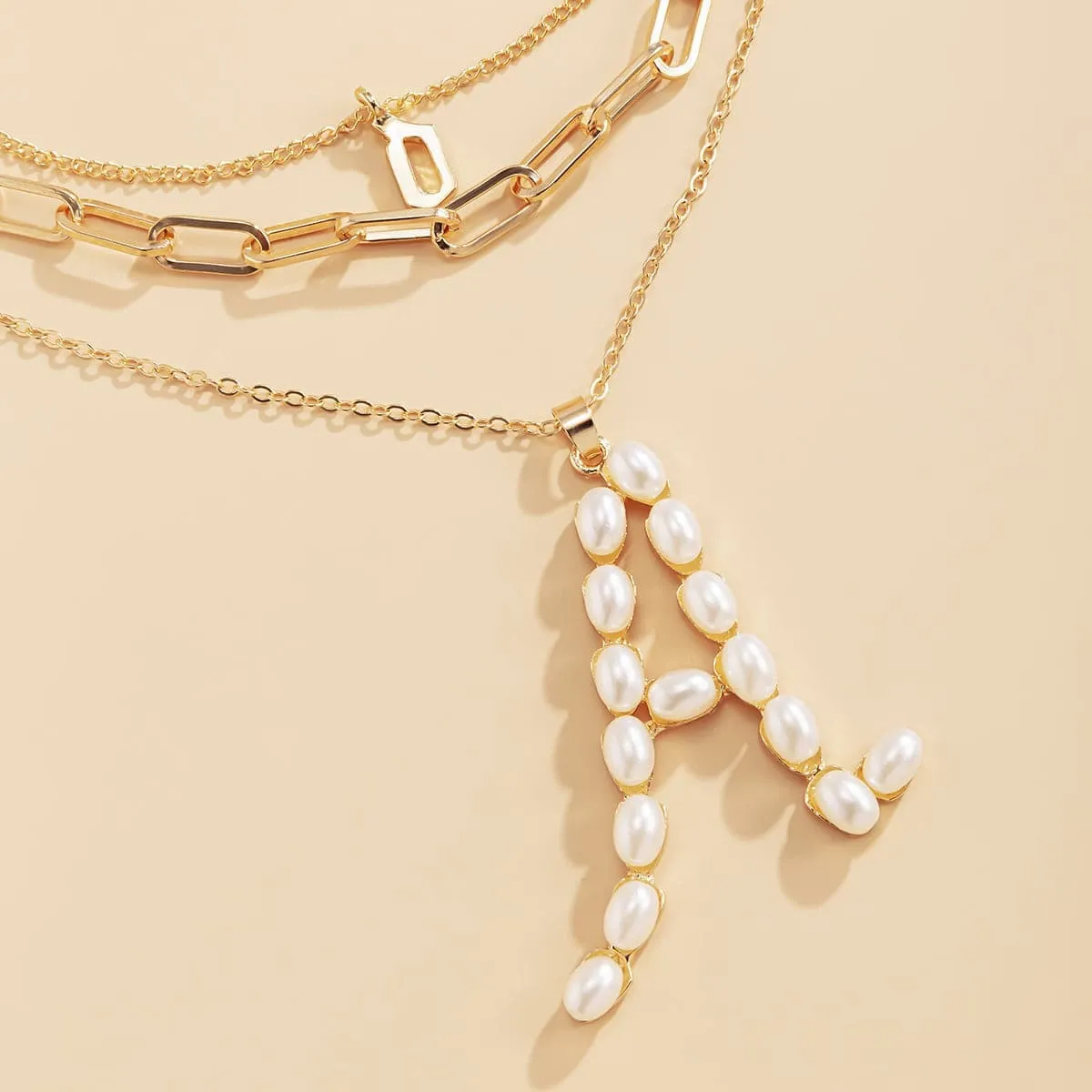 Pearl & Goldtone 'A' Initial Pendant Necklace sold by Zulily product image thumbnail 2