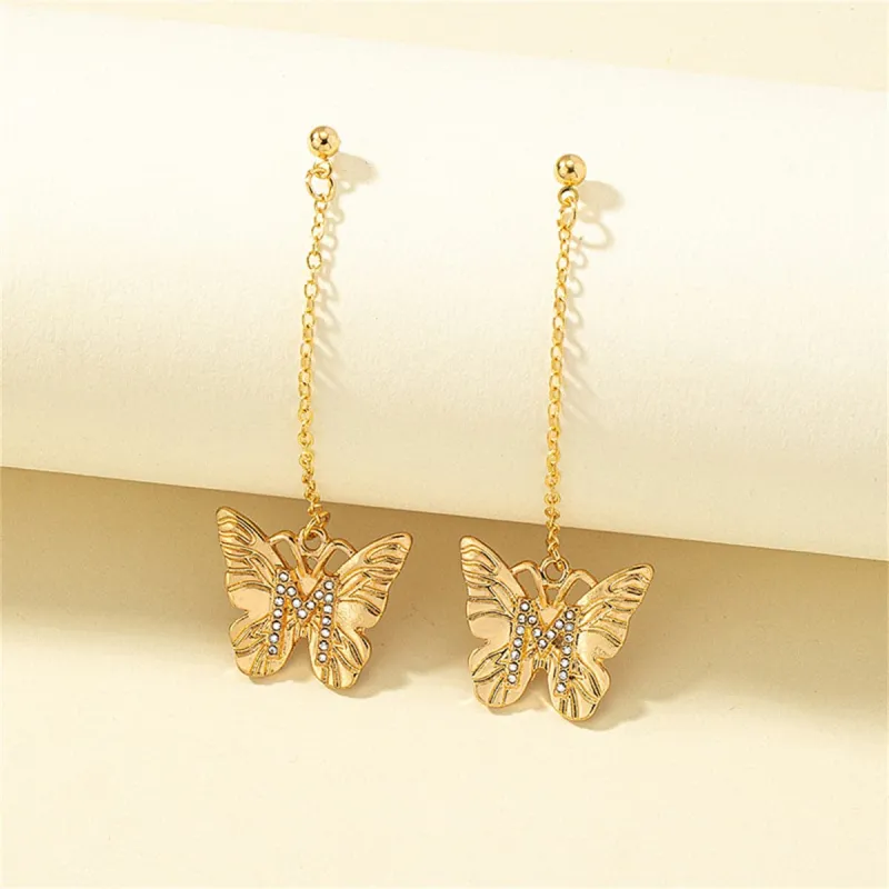 Cubic Zirconia & Goldtone Butterfly Drop Earrings made by Zulily