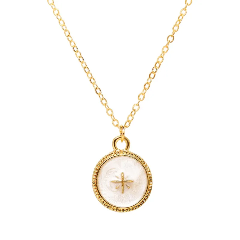 Enamel & Goldtone Star Round Pendant Necklace made by Zulily