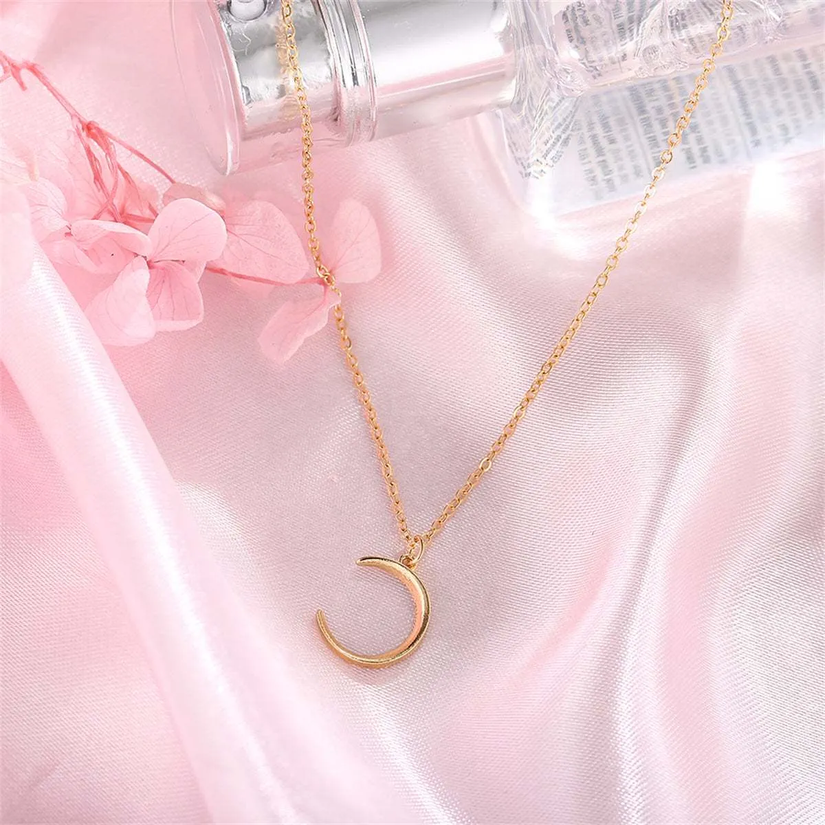 Goldtone Moon Pendant Necklace sold by Zulily product image thumbnail 2