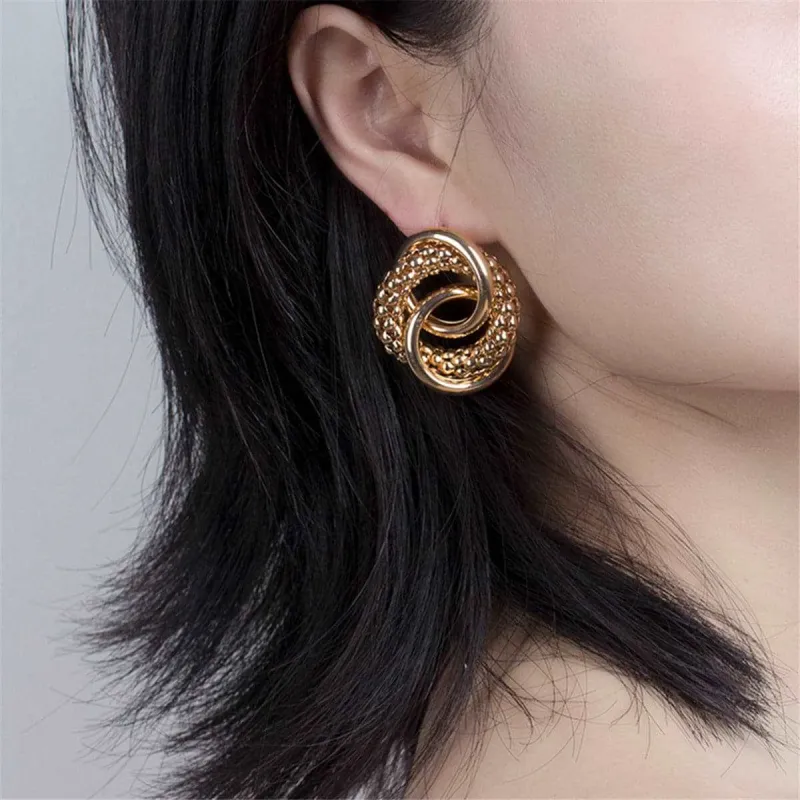 Goldtone Crossing Ring Stud Earrings made by Zulily