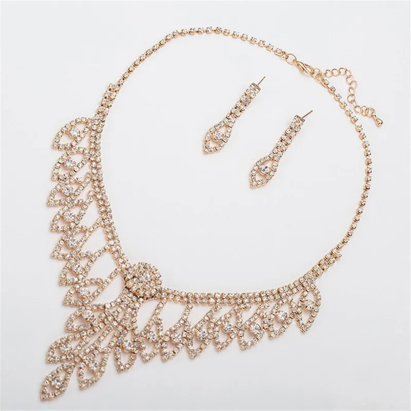 Cubic Zirconia & Goldtone Eye Drop Earrings & Statement Necklace made by Zulily