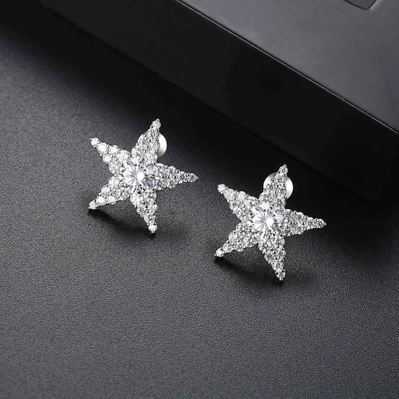 Crystal & Cubic Zirconia Silvertone Star Stud Earrings made by Zulily