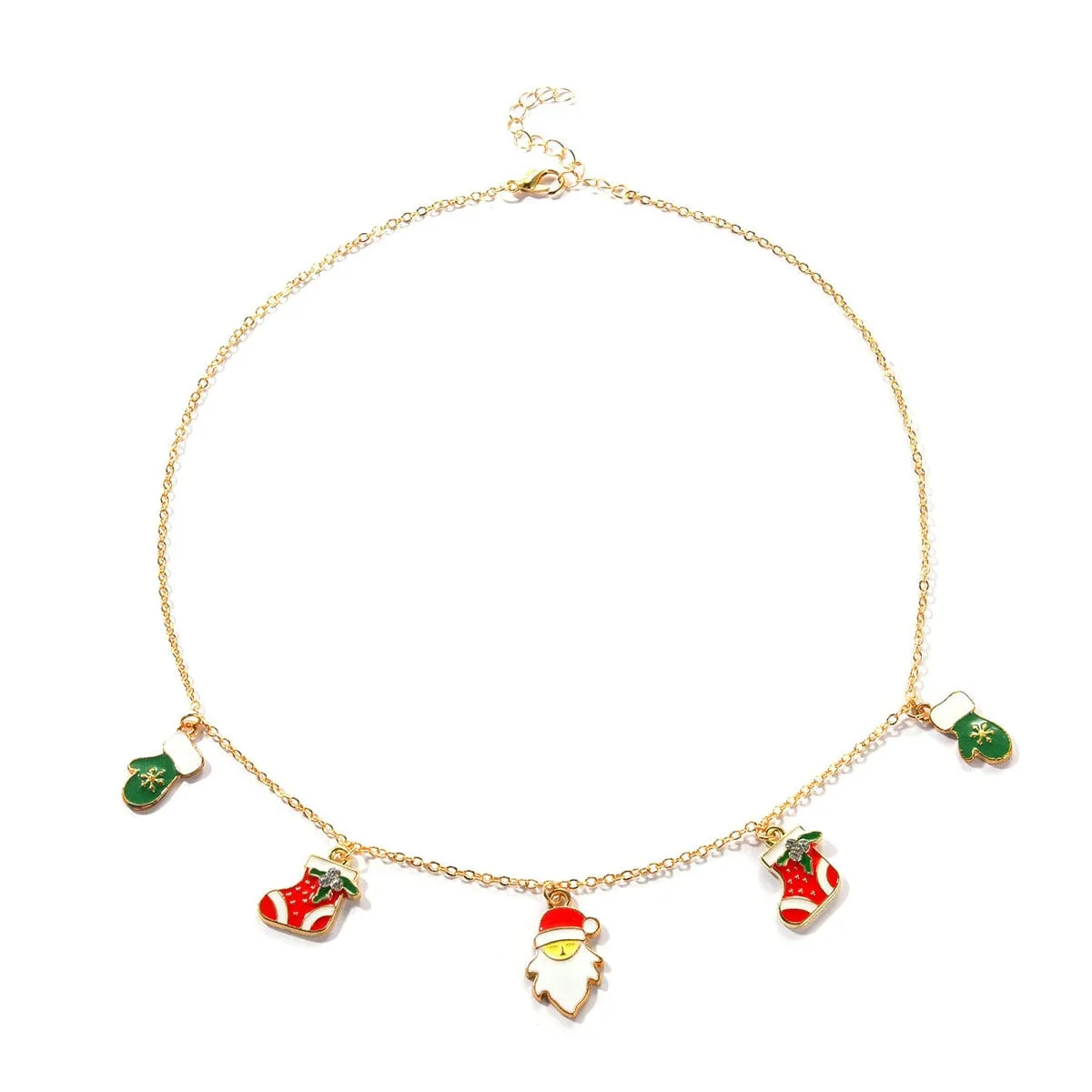 Cubic Zirconia & Goldtone Christmas Charm Station Necklace sold by Zulily product image thumbnail 2