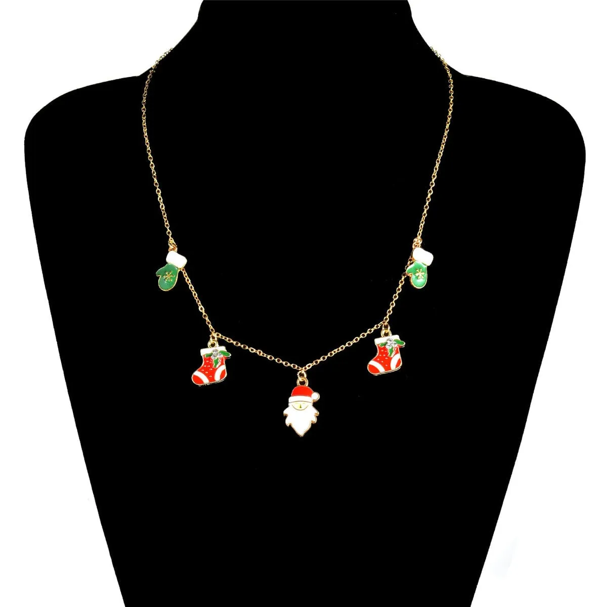 Cubic Zirconia & Goldtone Christmas Charm Station Necklace sold by Zulily