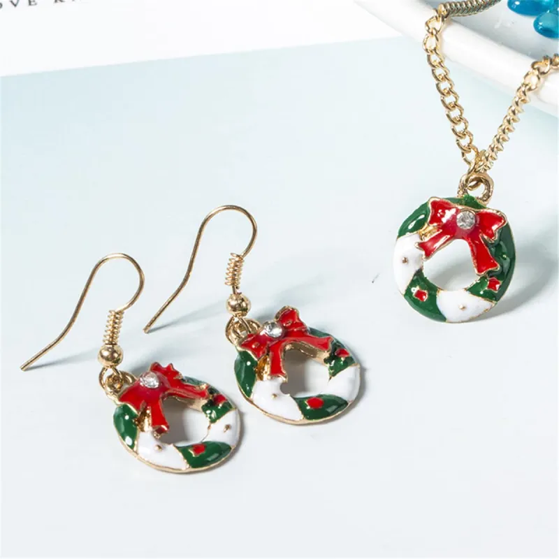 Cubic Zirconia & Goldtone Wreath Necklace & Drop Earrings made by Zulily