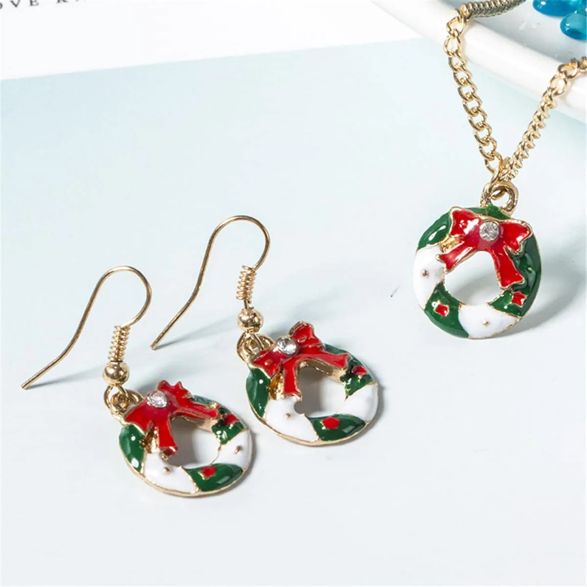 Cubic Zirconia & Goldtone Wreath Necklace & Drop Earrings sold by Zulily