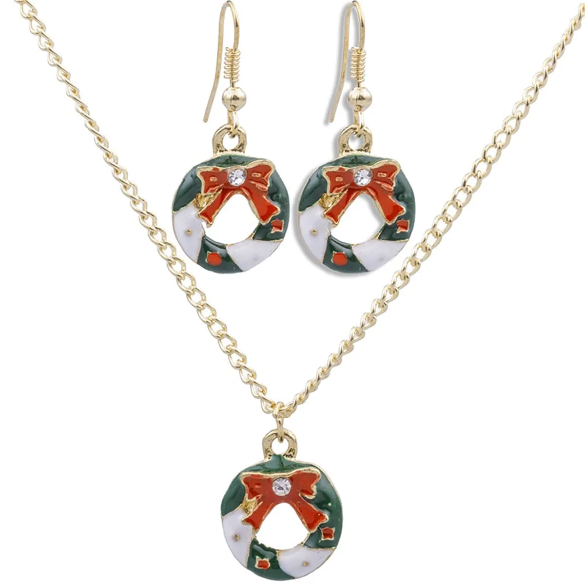 Cubic Zirconia & Goldtone Wreath Necklace & Drop Earrings sold by Zulily product image thumbnail 2