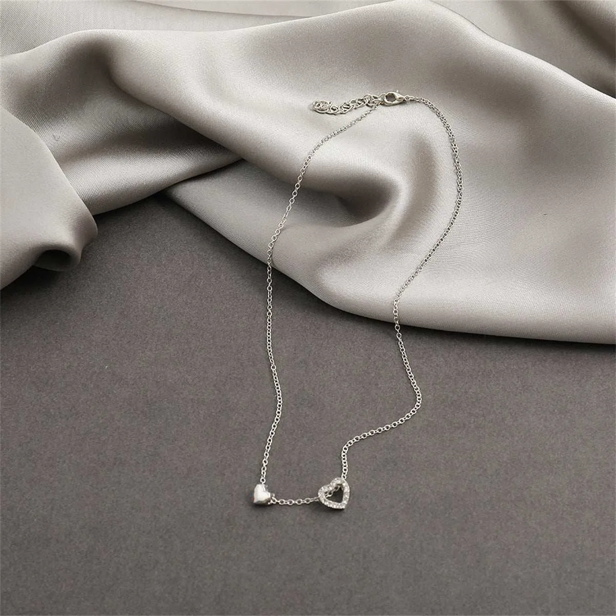 Cubic Zirconia & Silvertone Heart Pendant Necklace sold by Zulily product image thumbnail 2