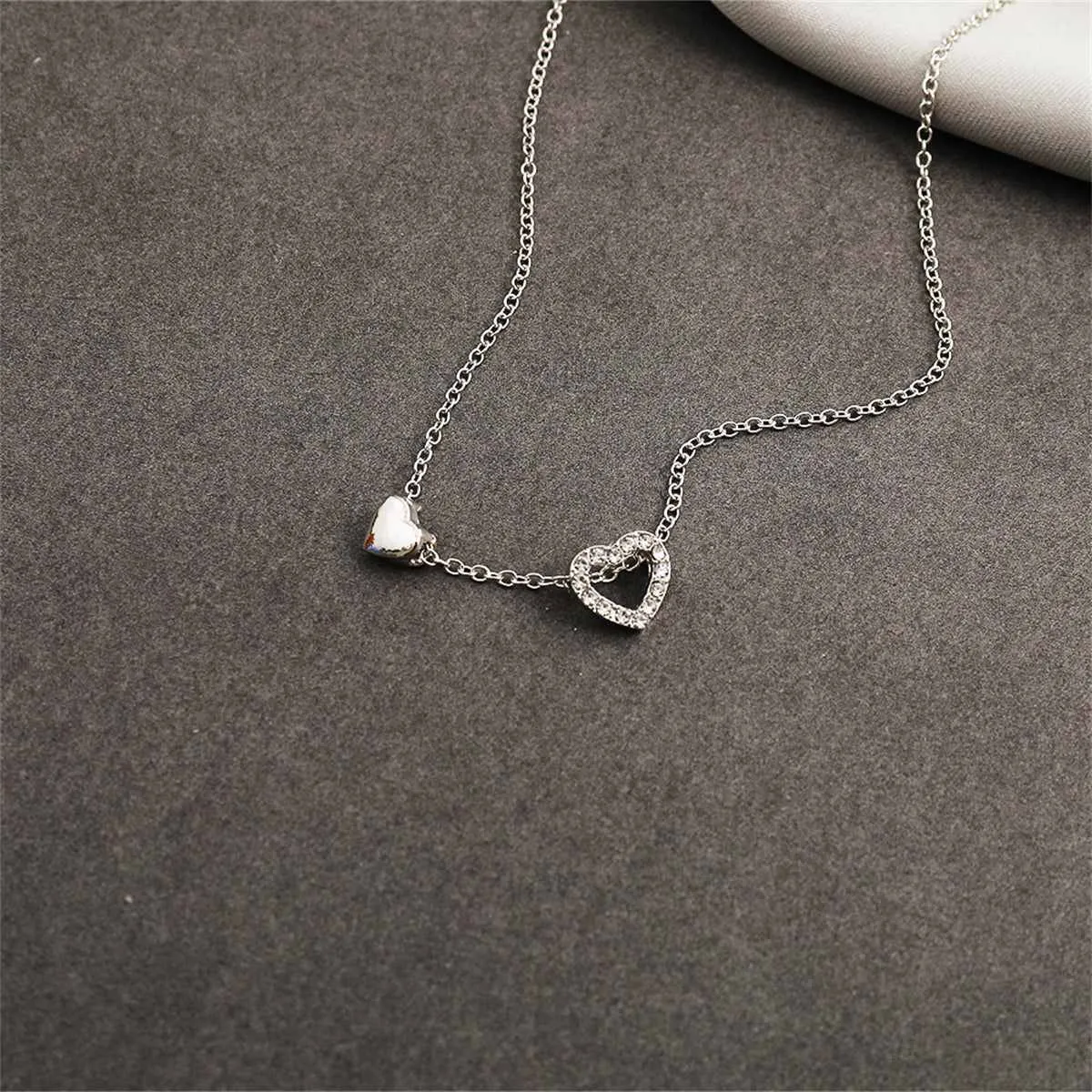 Cubic Zirconia & Silvertone Heart Pendant Necklace sold by Zulily product image thumbnail 3