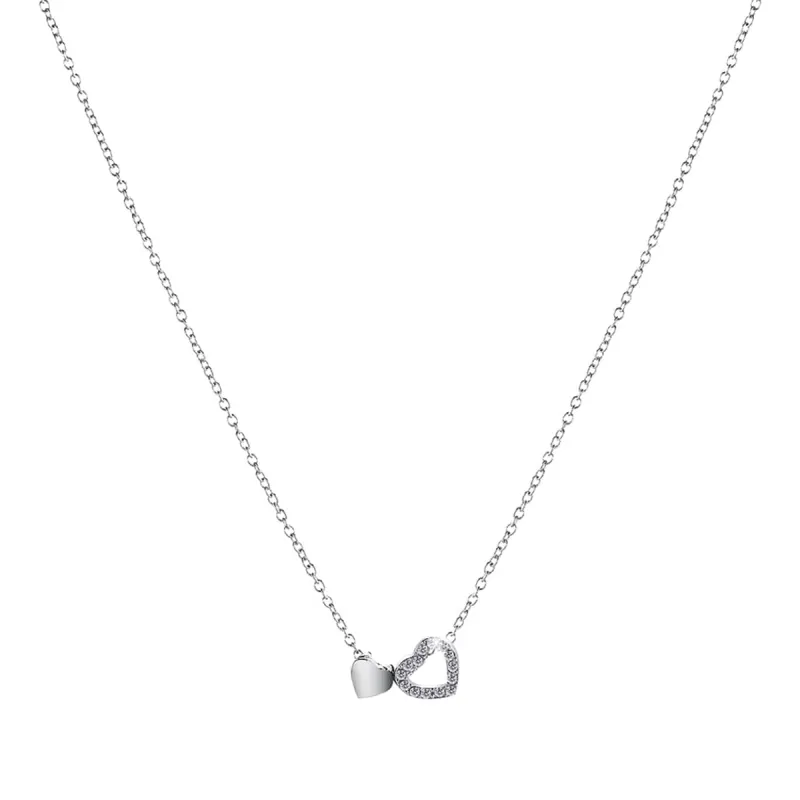 Cubic Zirconia & Silvertone Heart Pendant Necklace made by Zulily
