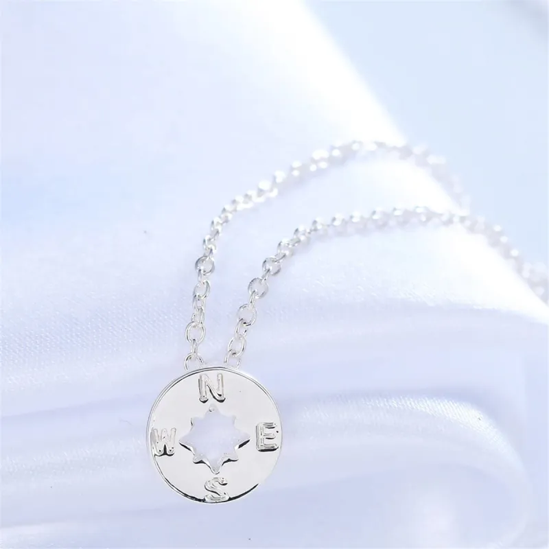 Silvertone Open Compass Pendant Necklace made by Zulily