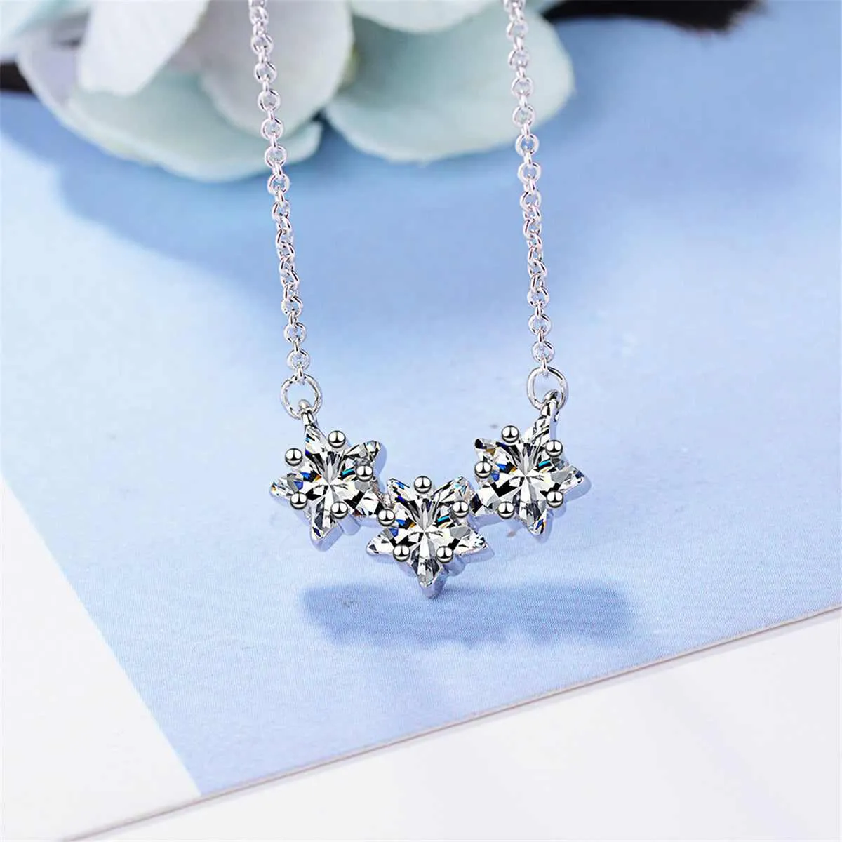 Cubic Zirconia & Silvertone Star Necklace sold by Zulily product image thumbnail 3