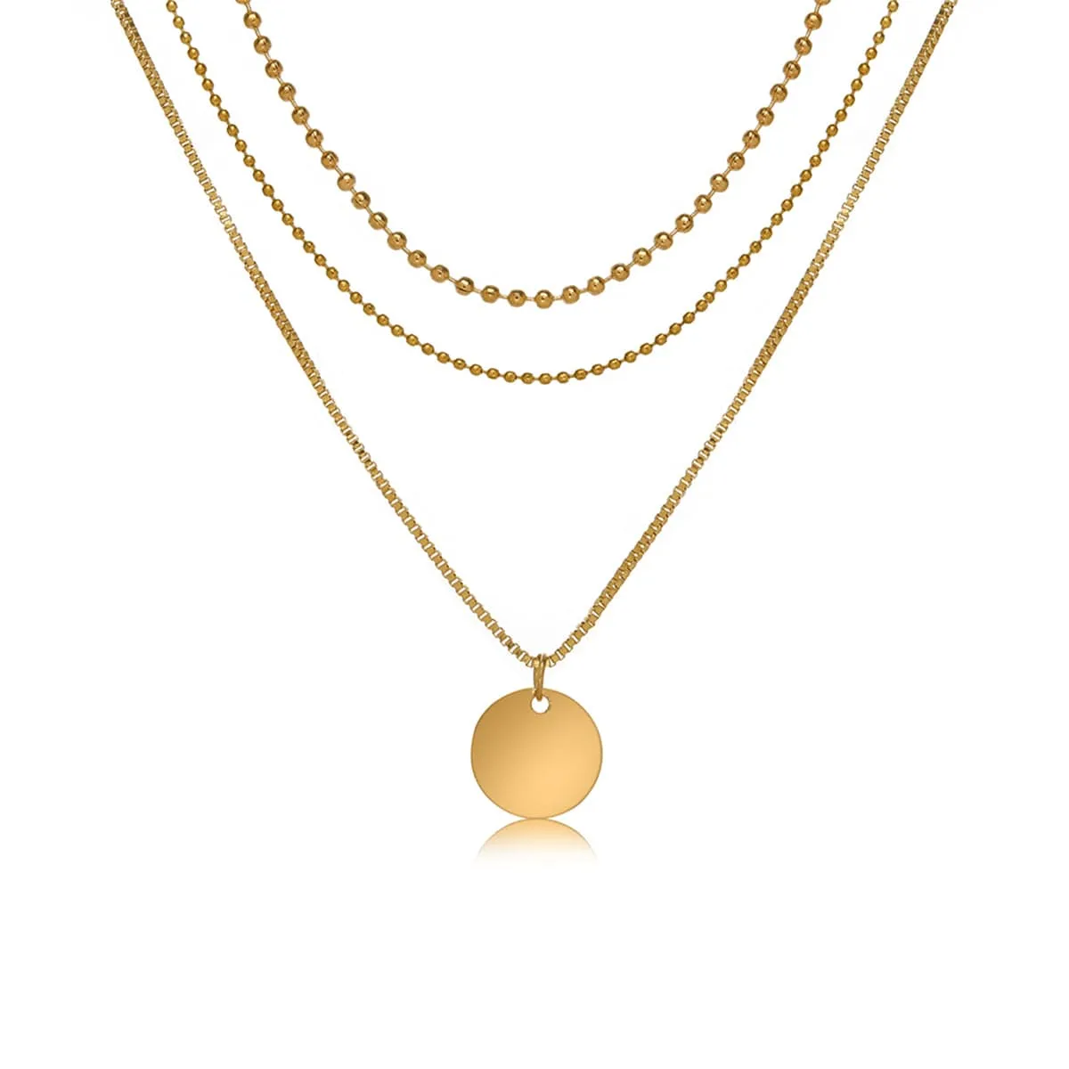 Goldtone Circle Layered Pendant Necklace sold by Zulily product image thumbnail 2