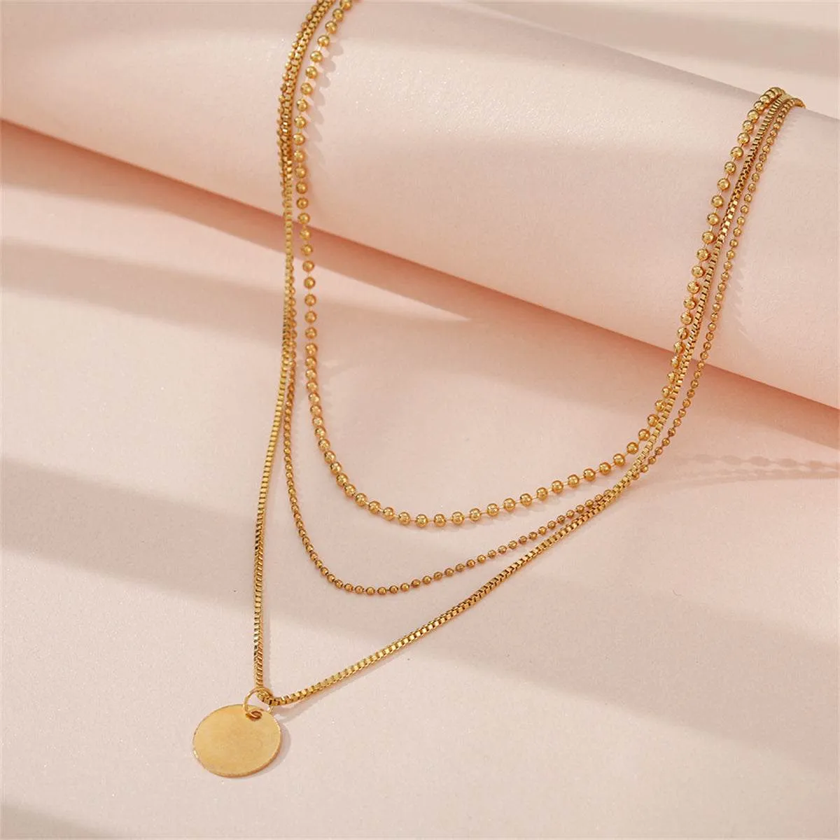 Goldtone Circle Layered Pendant Necklace sold by Zulily product image thumbnail 3