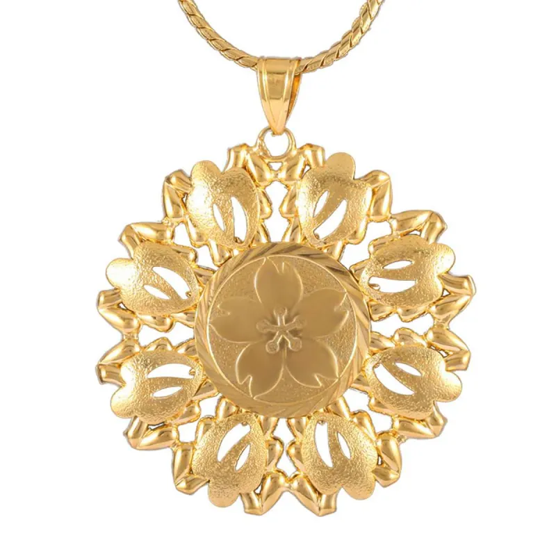 Goldtone Open Flower Pendant Necklace made by Zulily