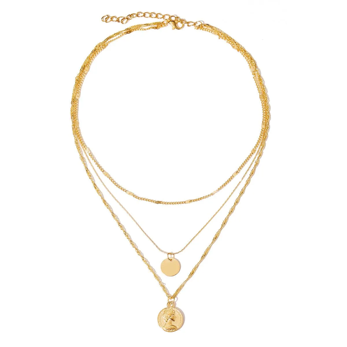 Goldtone Sequin Coin Pendant Layered Necklace sold by Zulily product image thumbnail 2