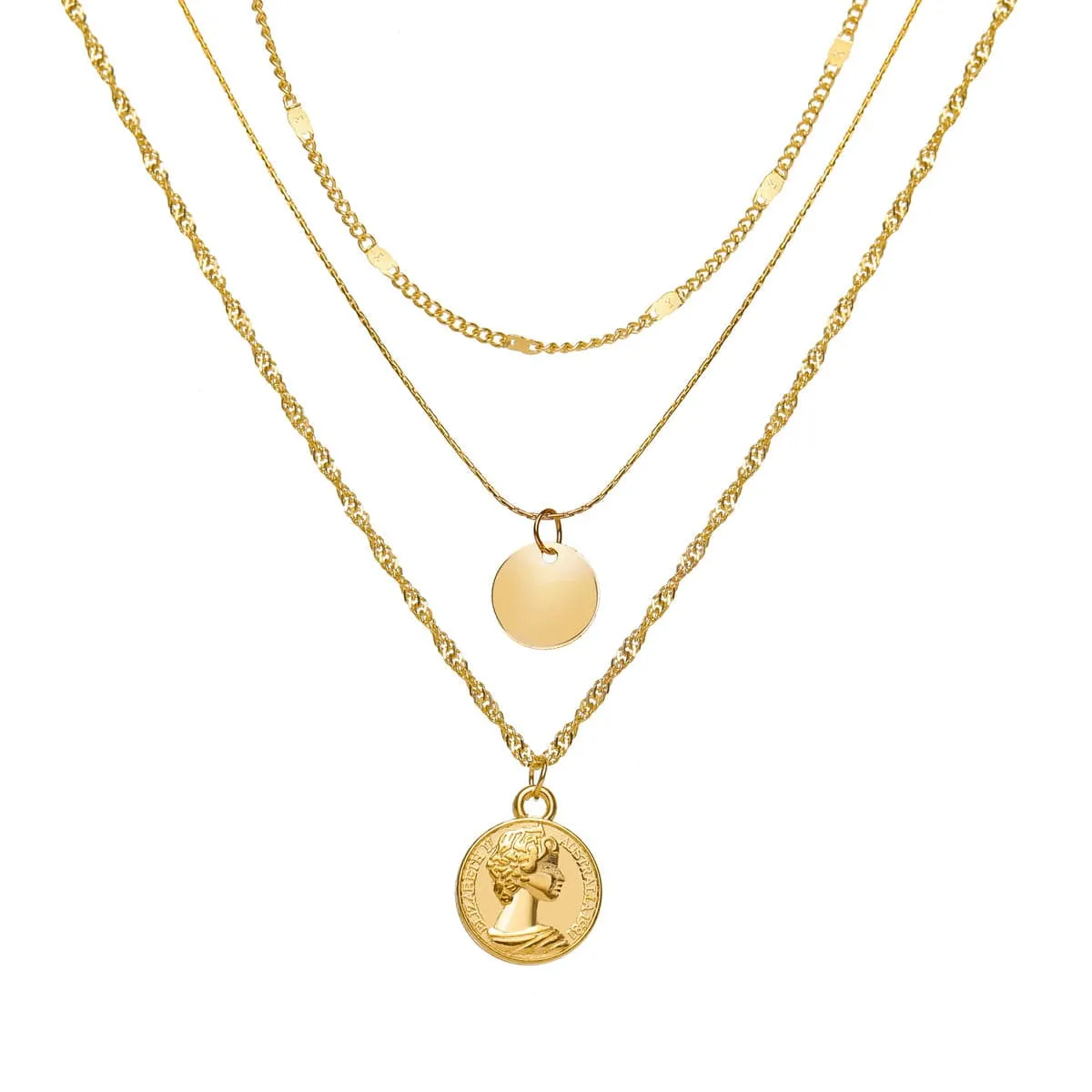 Goldtone Sequin Coin Pendant Layered Necklace sold by Zulily