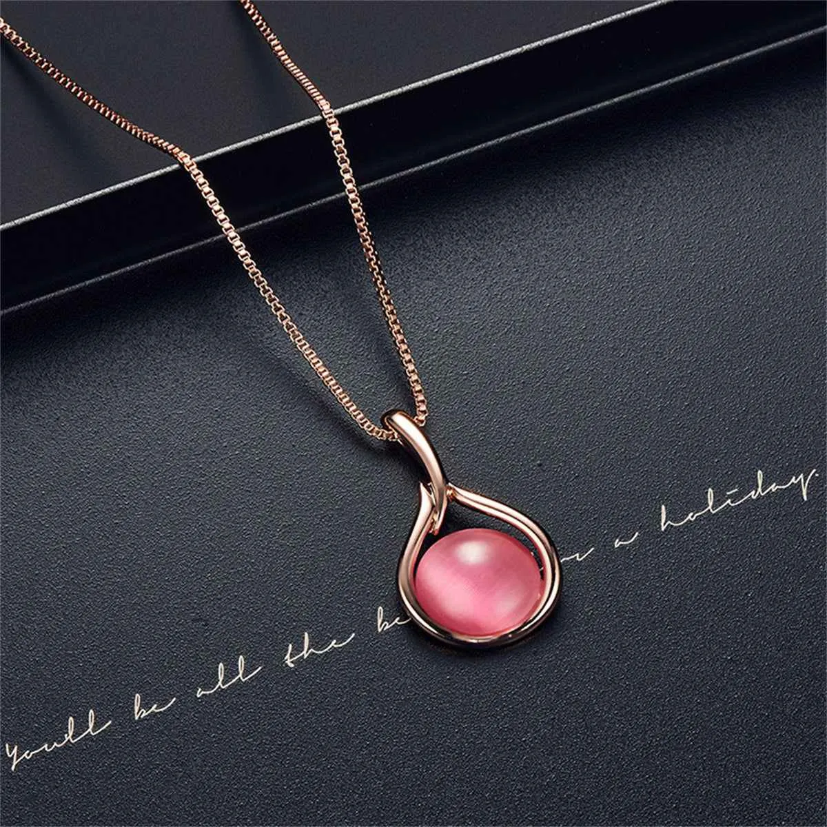 Red Cats Eye & Cubic Zirconia Pendant Necklace & Drop Earrings sold by Zulily product image thumbnail 2
