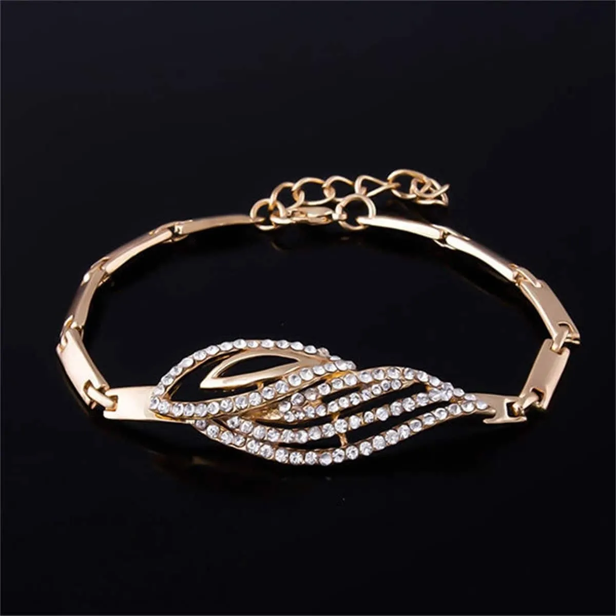 Cubic Zirconia & Goldtone Bypass Wing Necklace Set sold by Zulily product image thumbnail 2